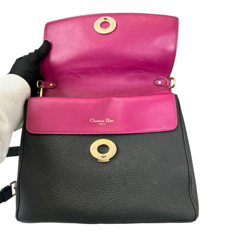 Be Dior Flap Small Bullcalf Black GHW