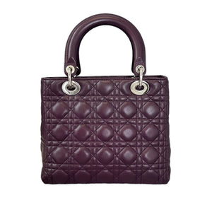 Lady Dior Medium Lambskin Cannage Purple SHW