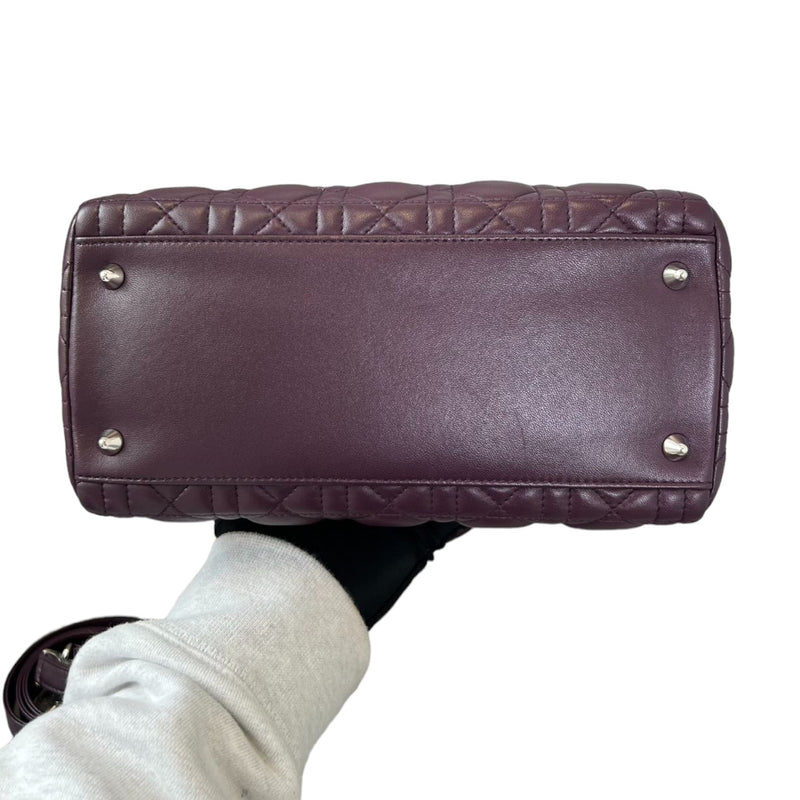 Lady Dior Medium Lambskin Cannage Purple SHW