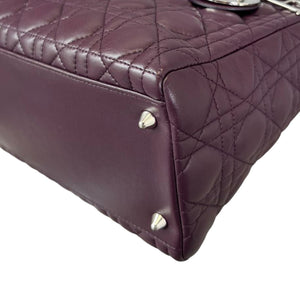 Lady Dior Medium Lambskin Cannage Purple SHW