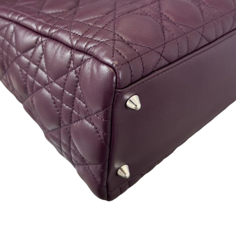 Lady Dior Medium Lambskin Cannage Purple SHW