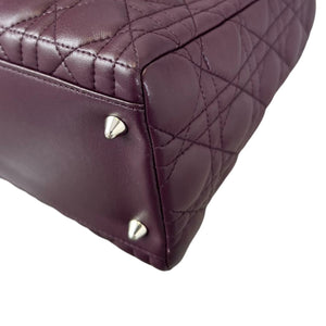 Lady Dior Medium Lambskin Cannage Purple SHW