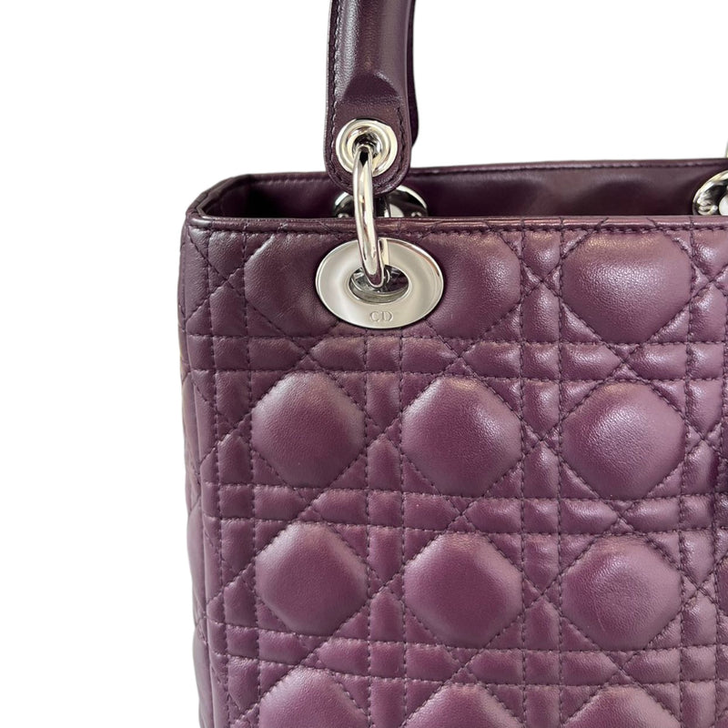 Lady Dior Medium Lambskin Cannage Purple SHW