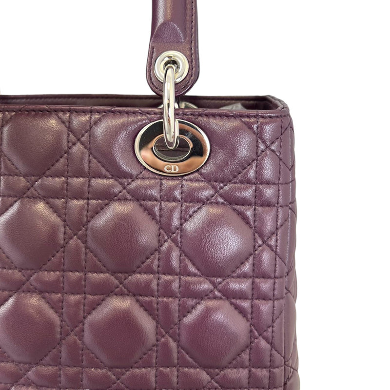 Lady Dior Medium Lambskin Cannage Purple SHW