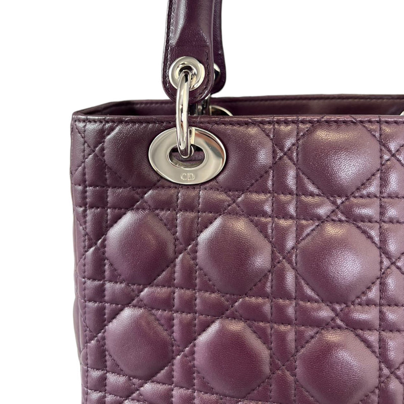 Lady Dior Medium Lambskin Cannage Purple SHW