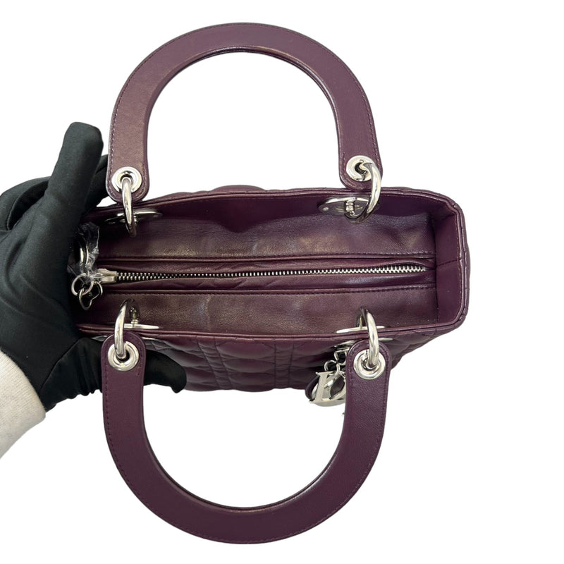 Lady Dior Medium Lambskin Cannage Purple SHW