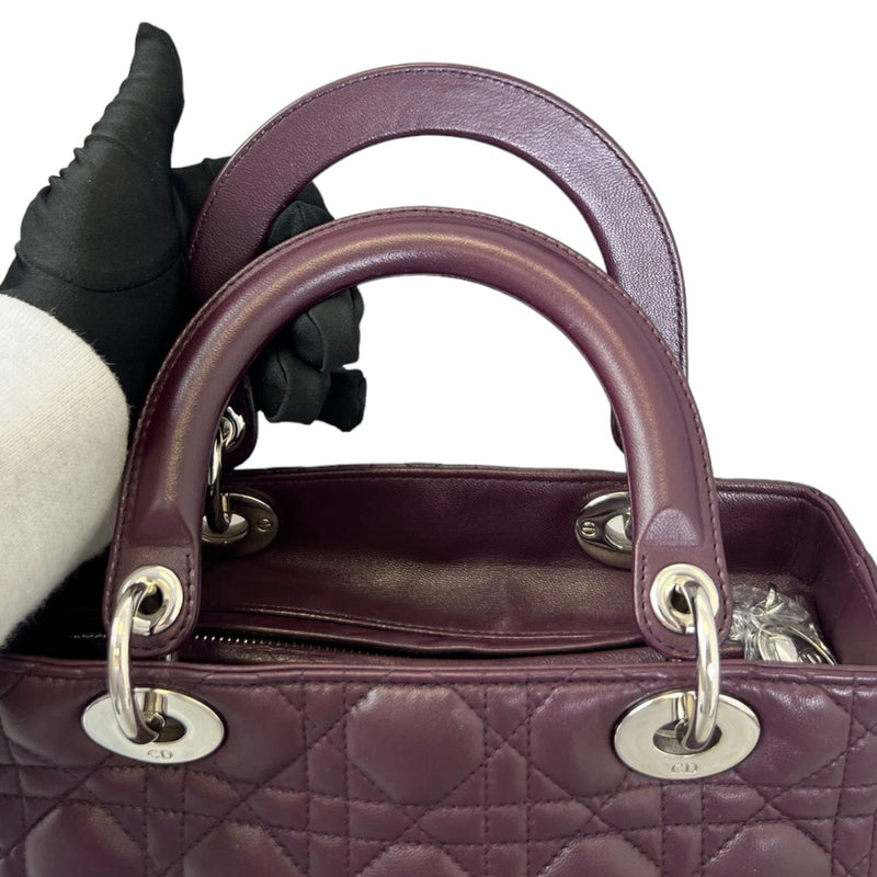 Lady Dior Medium Lambskin Cannage Purple SHW