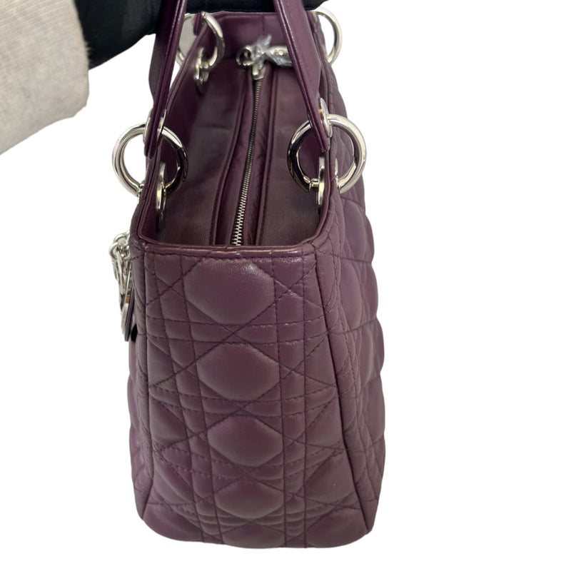 Lady Dior Medium Lambskin Cannage Purple SHW