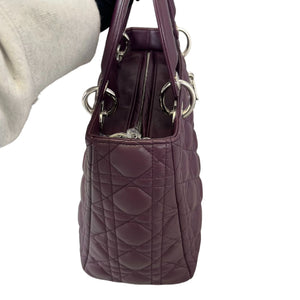 Lady Dior Medium Lambskin Cannage Purple SHW