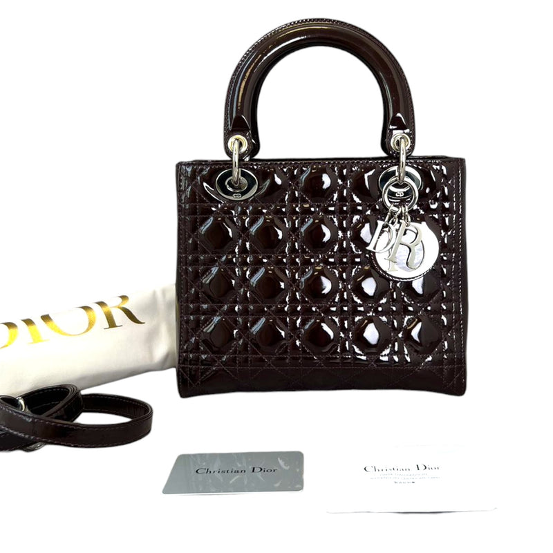 Lady Dior Medium Patent Cannage Purple SHW