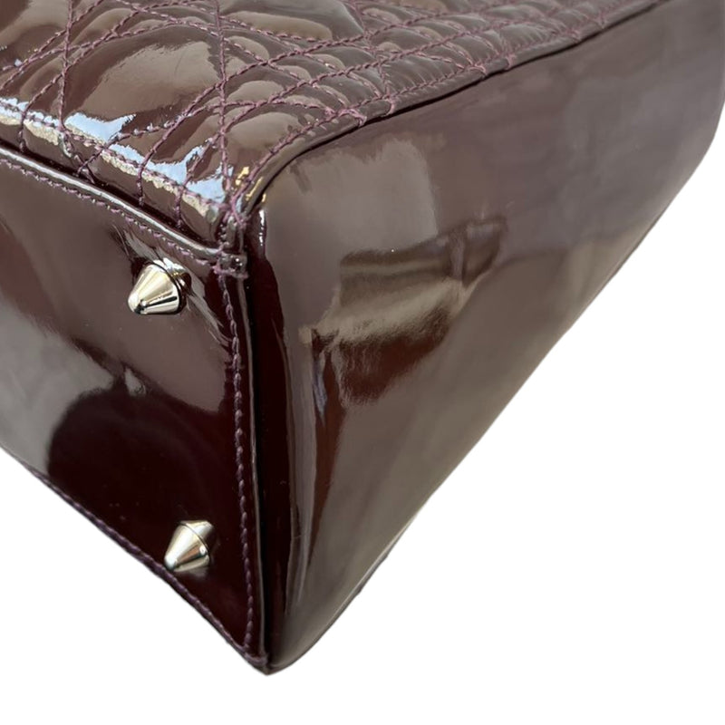 Lady Dior Medium Patent Cannage Purple SHW