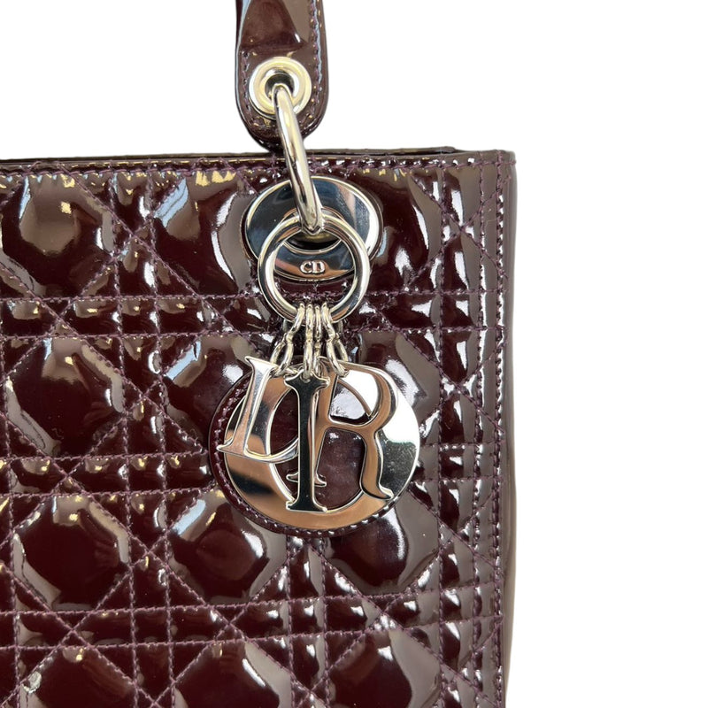 Lady Dior Medium Patent Cannage Purple SHW