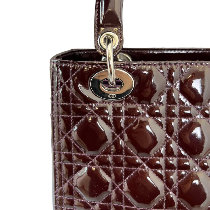 Lady Dior Medium Patent Cannage Purple SHW