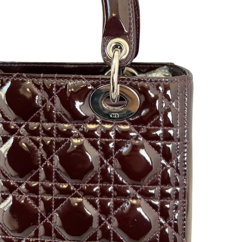 Lady Dior Medium Patent Cannage Purple SHW