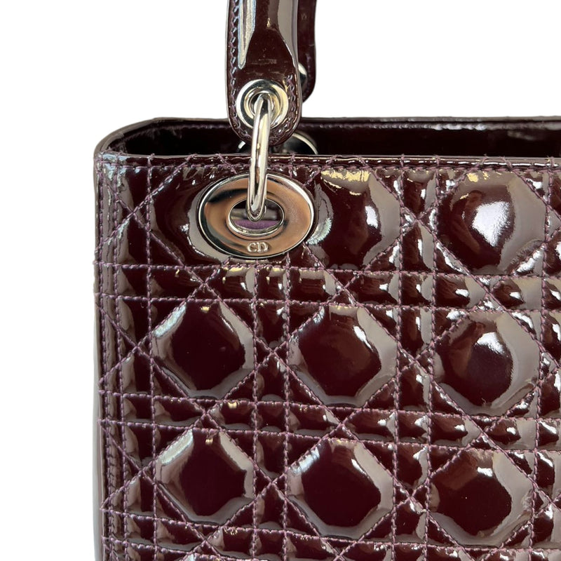 Lady Dior Medium Patent Cannage Purple SHW