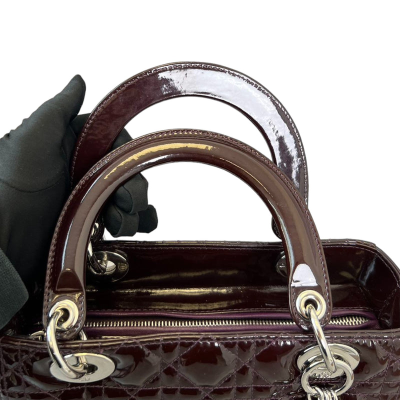 Lady Dior Medium Patent Cannage Purple SHW