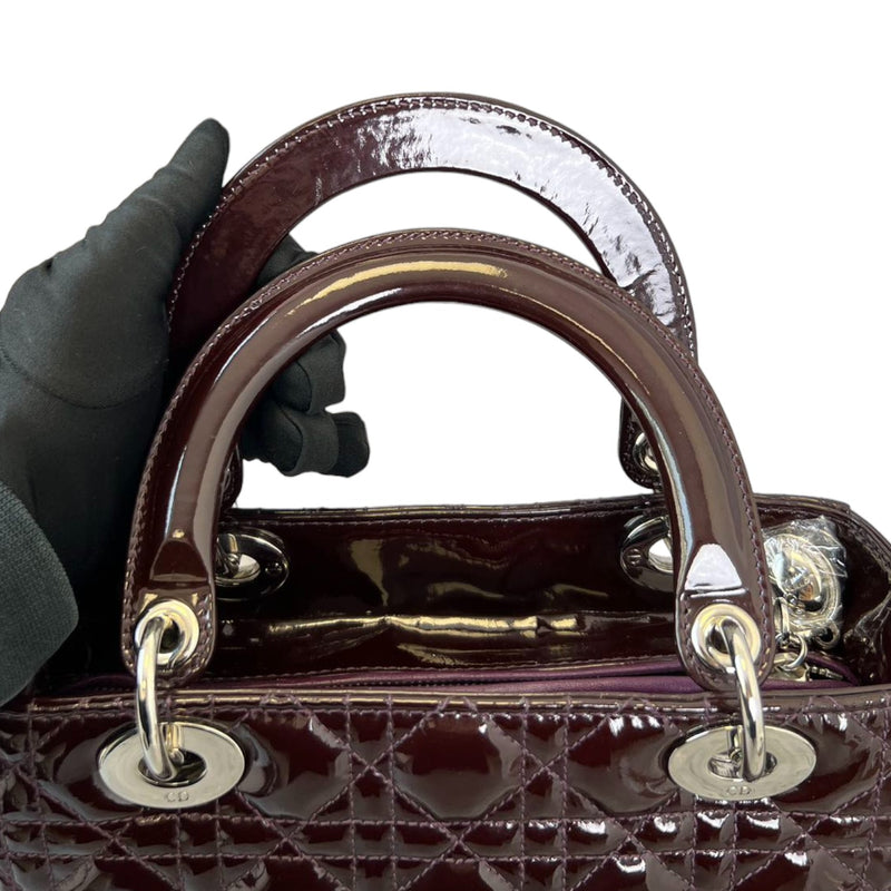 Lady Dior Medium Patent Cannage Purple SHW