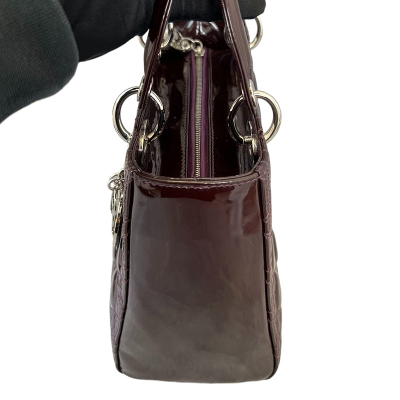 Lady Dior Medium Patent Cannage Purple SHW