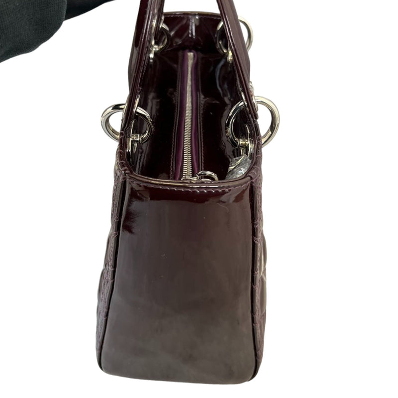 Lady Dior Medium Patent Cannage Purple SHW