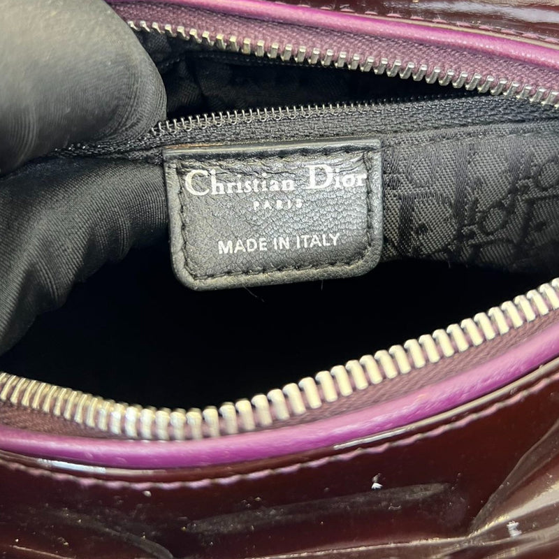 Lady Dior Medium Patent Cannage Purple SHW
