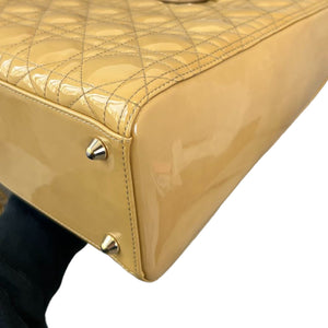 Lady Dior Large Patent Cannage Beige GHW