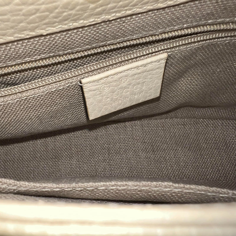 Dollar Interlocking Small Crossbody Calfskin Off White GHW