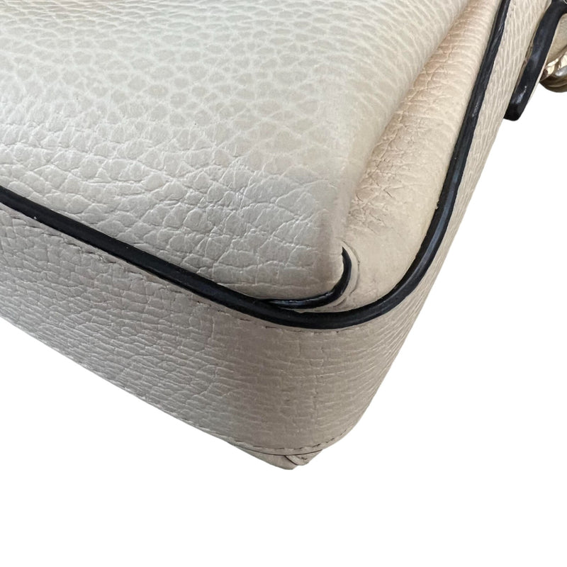 Dollar Interlocking Small Crossbody Calfskin Off White GHW