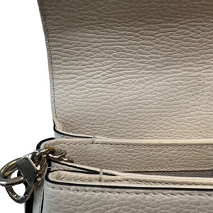Dollar Interlocking Small Crossbody Calfskin Off White GHW