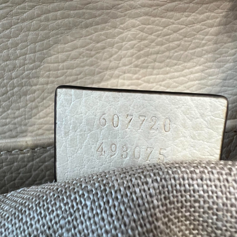 Dollar Interlocking Small Crossbody Calfskin Off White GHW