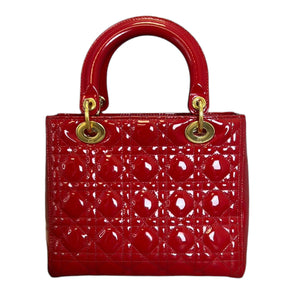 Lady Dior Medium Patent Red GHW