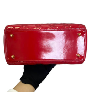Lady Dior Medium Patent Red GHW