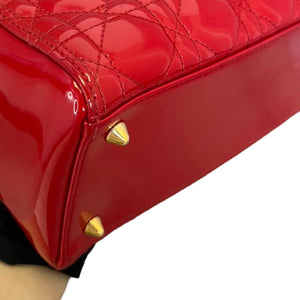 Lady Dior Medium Patent Red GHW