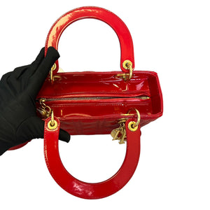 Lady Dior Medium Patent Red GHW