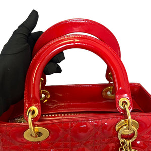 Lady Dior Medium Patent Red GHW