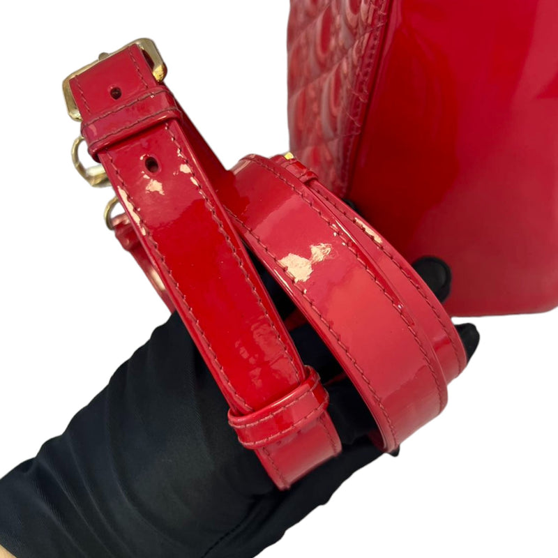 Lady Dior Medium Patent Red GHW
