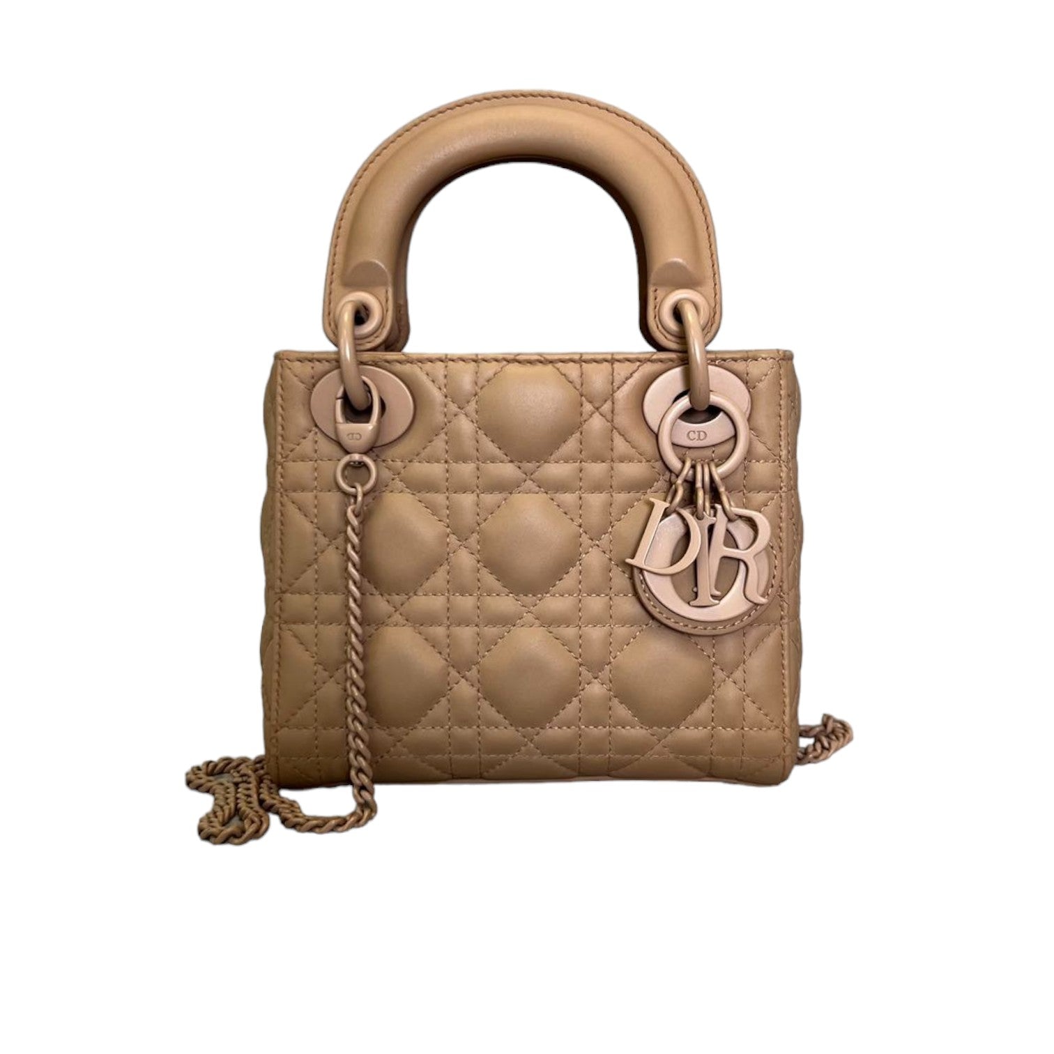Christian Dior Lady Dior Mini Ultra Matte Calfskin Cannage Beige Bag Religion