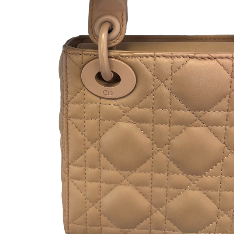 Lady Dior Mini Ultra Matte Calfskin Cannage Beige