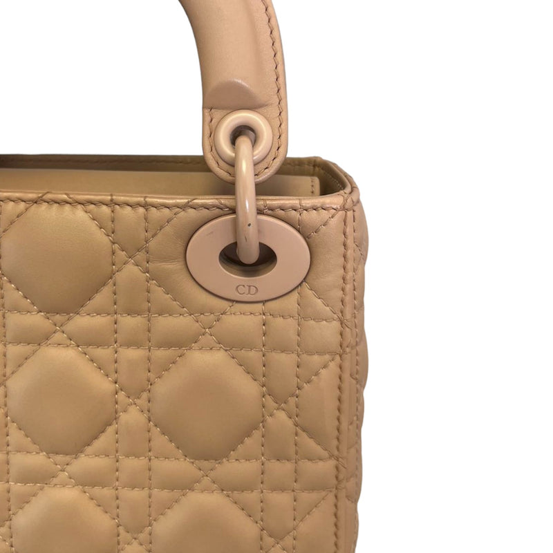 Lady Dior Mini Ultra Matte Calfskin Cannage Beige