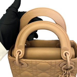 Lady Dior Mini Ultra Matte Calfskin Cannage Beige