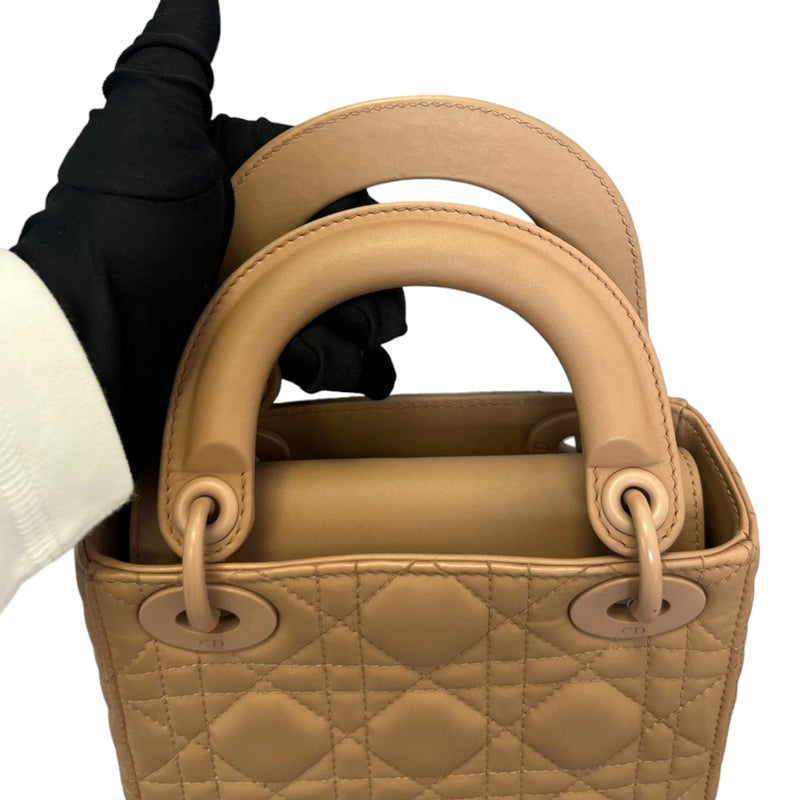 Lady Dior Mini Ultra Matte Calfskin Cannage Beige