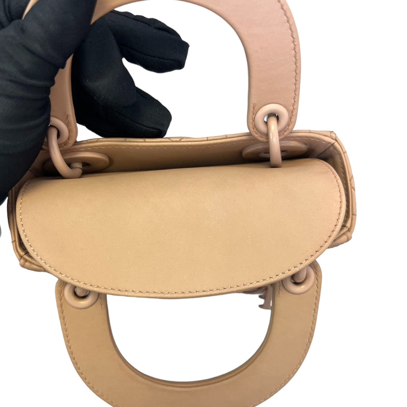 Lady Dior Mini Ultra Matte Calfskin Cannage Beige