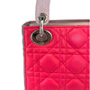 Tri-Color Lady Dior Mini Lambskin Dark Pink SHW