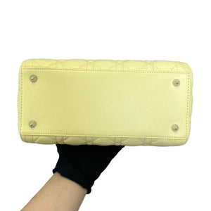 Lady Dior Medium Lambskin Cannage Yellow SHW