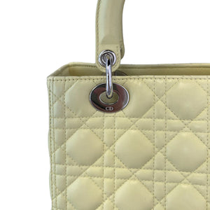 Lady Dior Medium Lambskin Cannage Yellow SHW
