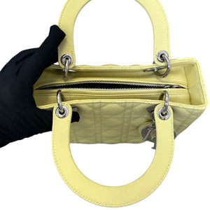 Lady Dior Medium Lambskin Cannage Yellow SHW