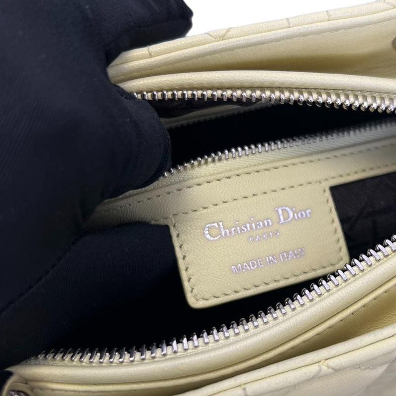 Lady Dior Medium Lambskin Cannage Yellow SHW