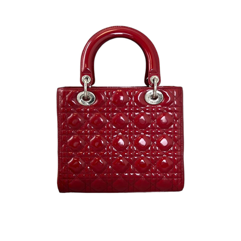 Lady Dior Medium Patent Cannage Red SHW