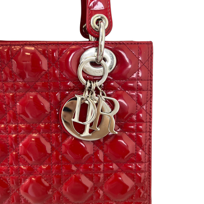 Lady Dior Medium Patent Cannage Red SHW