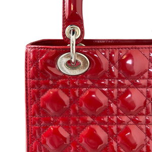 Lady Dior Medium Patent Cannage Red SHW