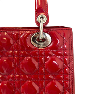 Lady Dior Medium Patent Cannage Red SHW